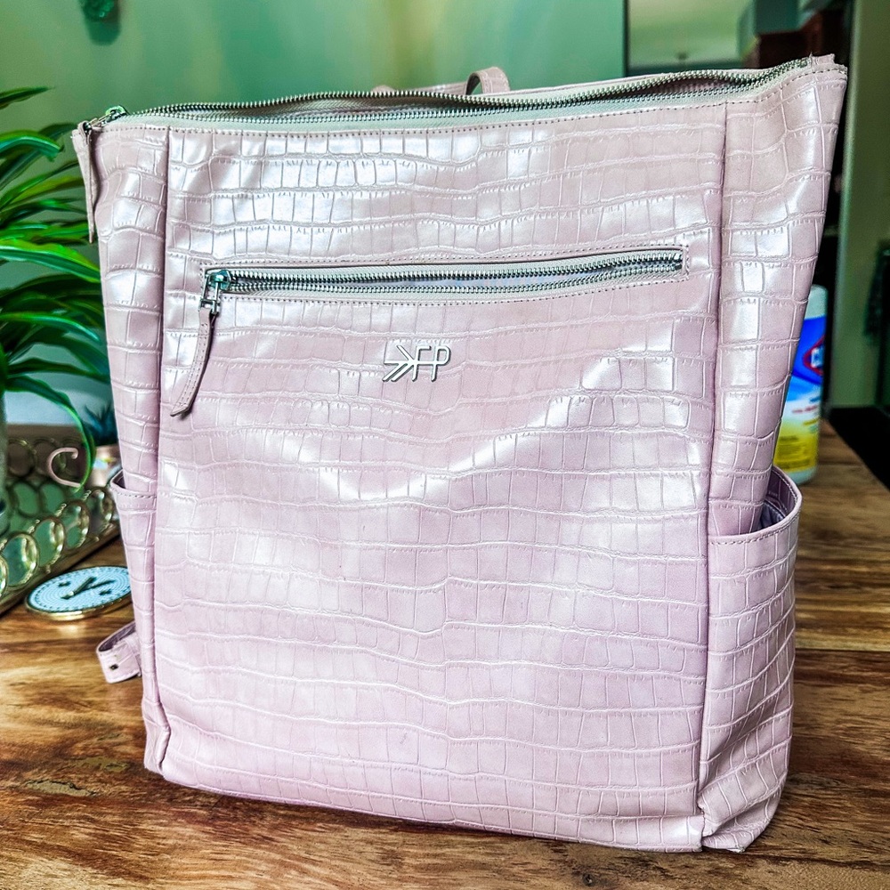 Pink Crocodile Embossed Women Bag